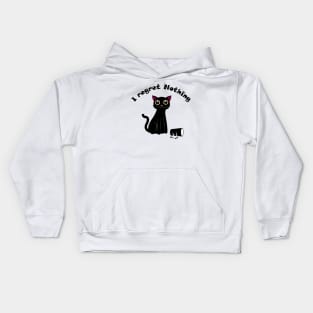 Black cat I regret nothing Kids Hoodie